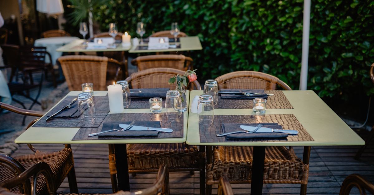 Table set elegantly for a dinner reservation