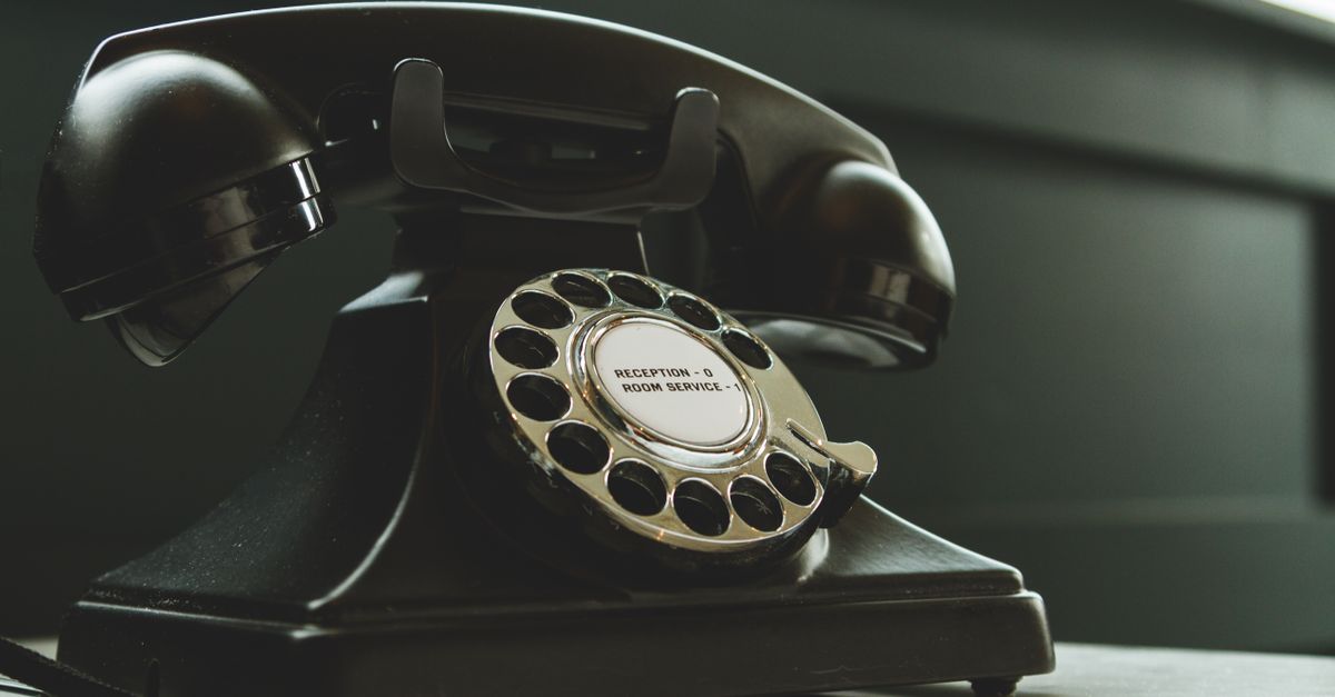 Empty reception desk with a ringing phone after hours