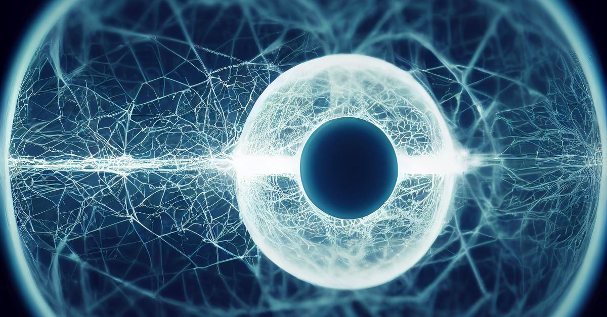 Abstract glowing network representing artificial intelligence